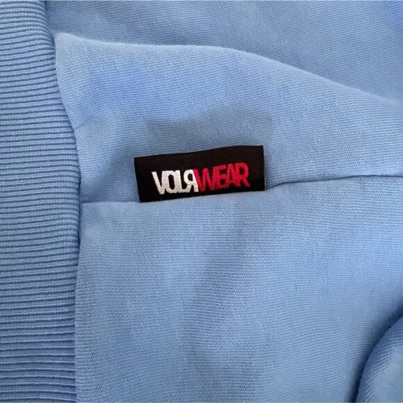 Volawear Light Blue Cotton Blend Hoodie With Graphic Branding - Picture 3 of 5